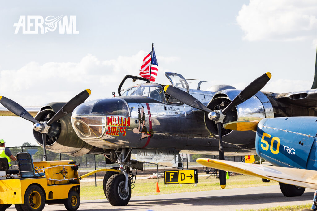 The Douglas A-26C Invader “Million Airess” at the Sun´n Fun 2025 in Lakeland, Florida.