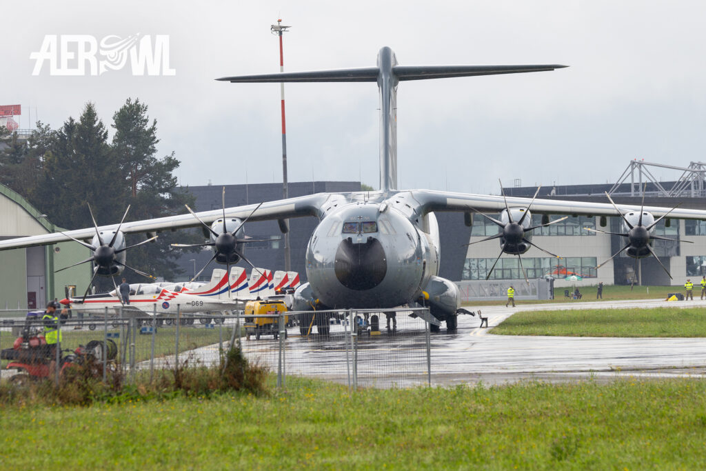A A400M Atlas of the Bundeswehr takes a break at the AirPower24 in Zeltweg, Austria.