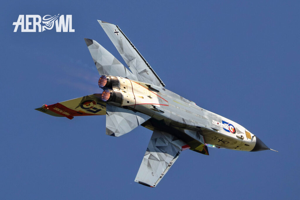 Panavia Tornado PA-200 "50Years Anniversary" version air display of the German Air Force during the ILA 2024 in Berlin, Germany.