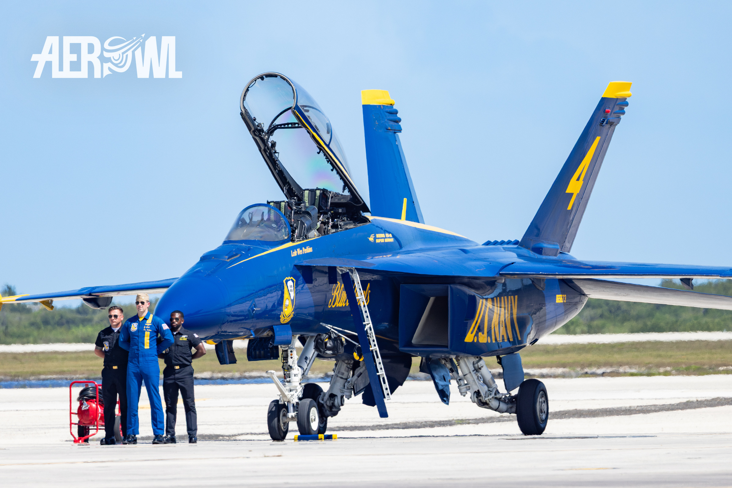 Blue Angel #4 - Boeing F/A-18E/F Super Hornet during the legendary final ceremony at the NAS Key West Southernmost Air Spectacular 2025.