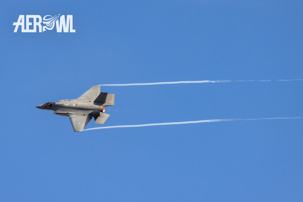 A Lockheed Martin F-35A Lightning II of the Italian Air Force turned up unexpectedly to the Axalp 2022 in the Swiss mountains.