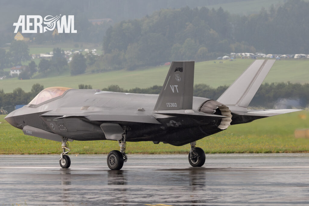 Lockheed Martin F-35A Lightning II, piloted by Melanie “Mach” Kluesner ready to start during the AirPower24 in Zeltweg, Austria.