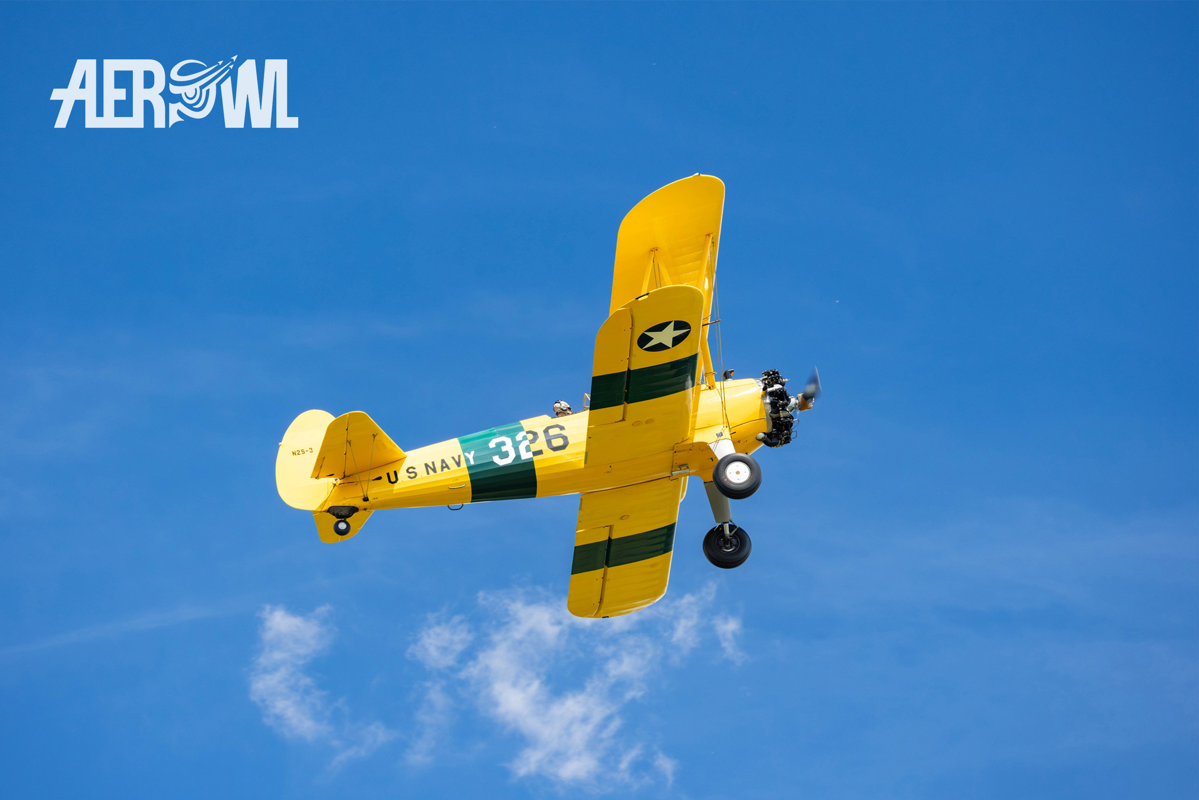 Boeing N2S-3 Stearman from 1943 during its air display at the Stearman&Friends2024 over the Bienenfarm near Berlin, Germany.