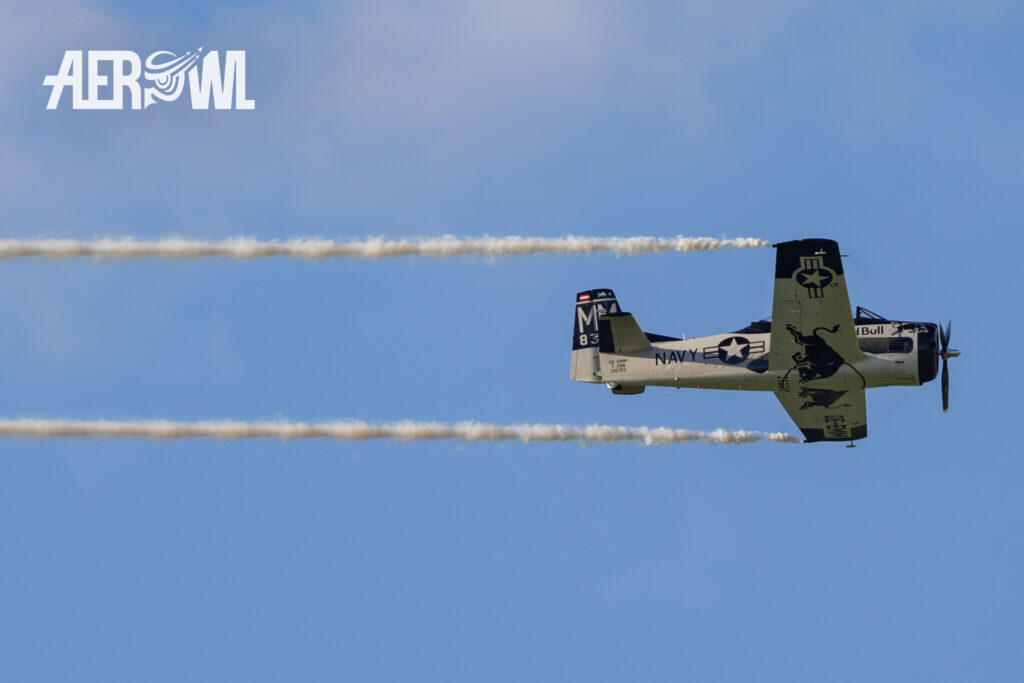 Fasts pass of the Red Bull North American T-28B "Trojan" during the AirPower24 in Zeltweg, Austria.